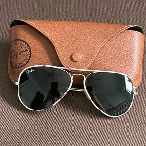 Ray Ban aviator gray camouflage print sunglasses